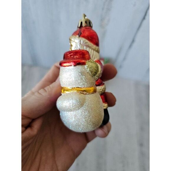 Santa snowman gingerbread ornament red Xmas tree lot set - Picture 2 of 13